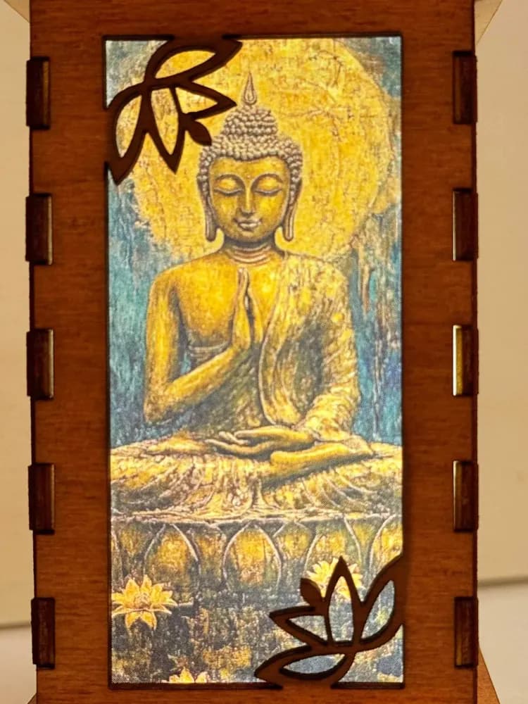 Buddha Glowing Night Lamp Lantern | Artisan Wooden Night Lamp | Artiviesta London
