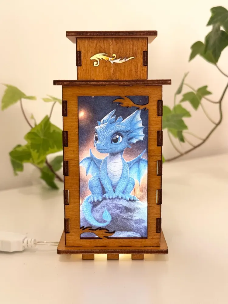 Cute Blue Dragon Fantasy Magic Night Lamp Lantern