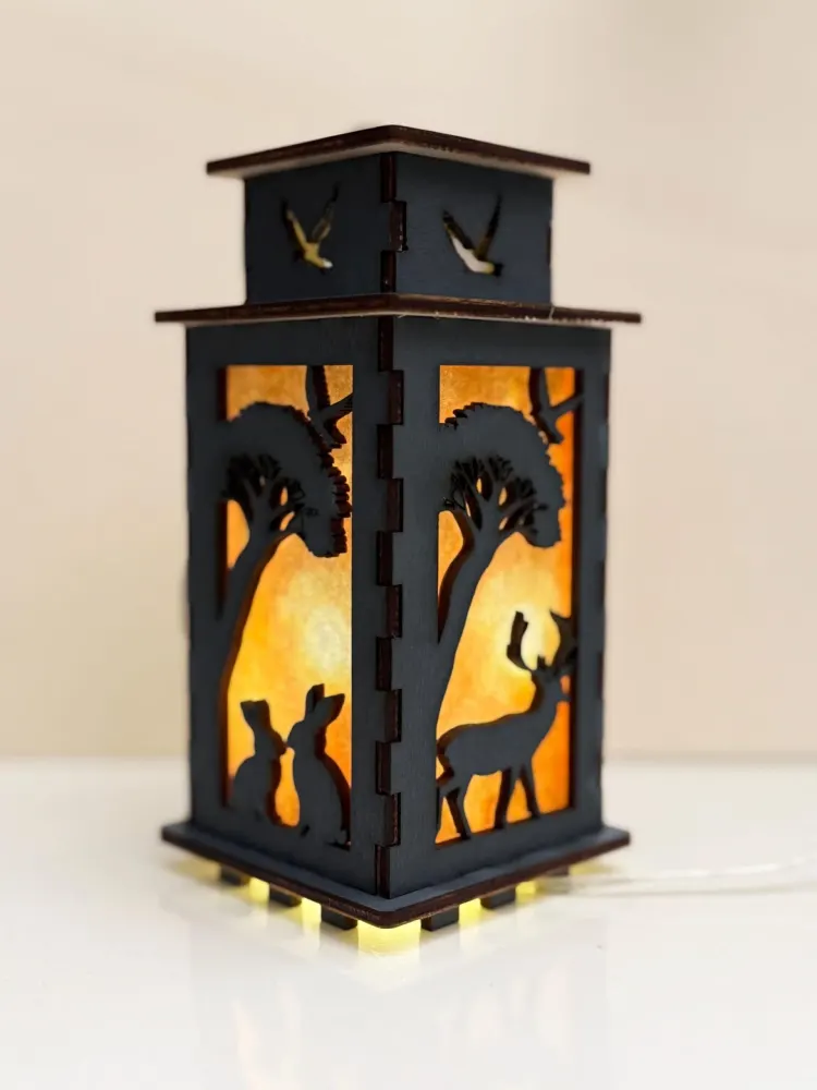 Forest Wolf Rabbit Deer Bear Night Lamp Lantern