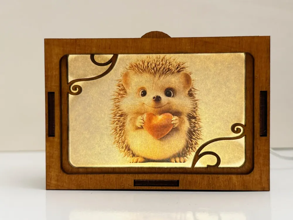 Cute Hedgehog With Hearts Night Lamp Lantern | Artisan Wooden Night Lamp | Artiviesta London