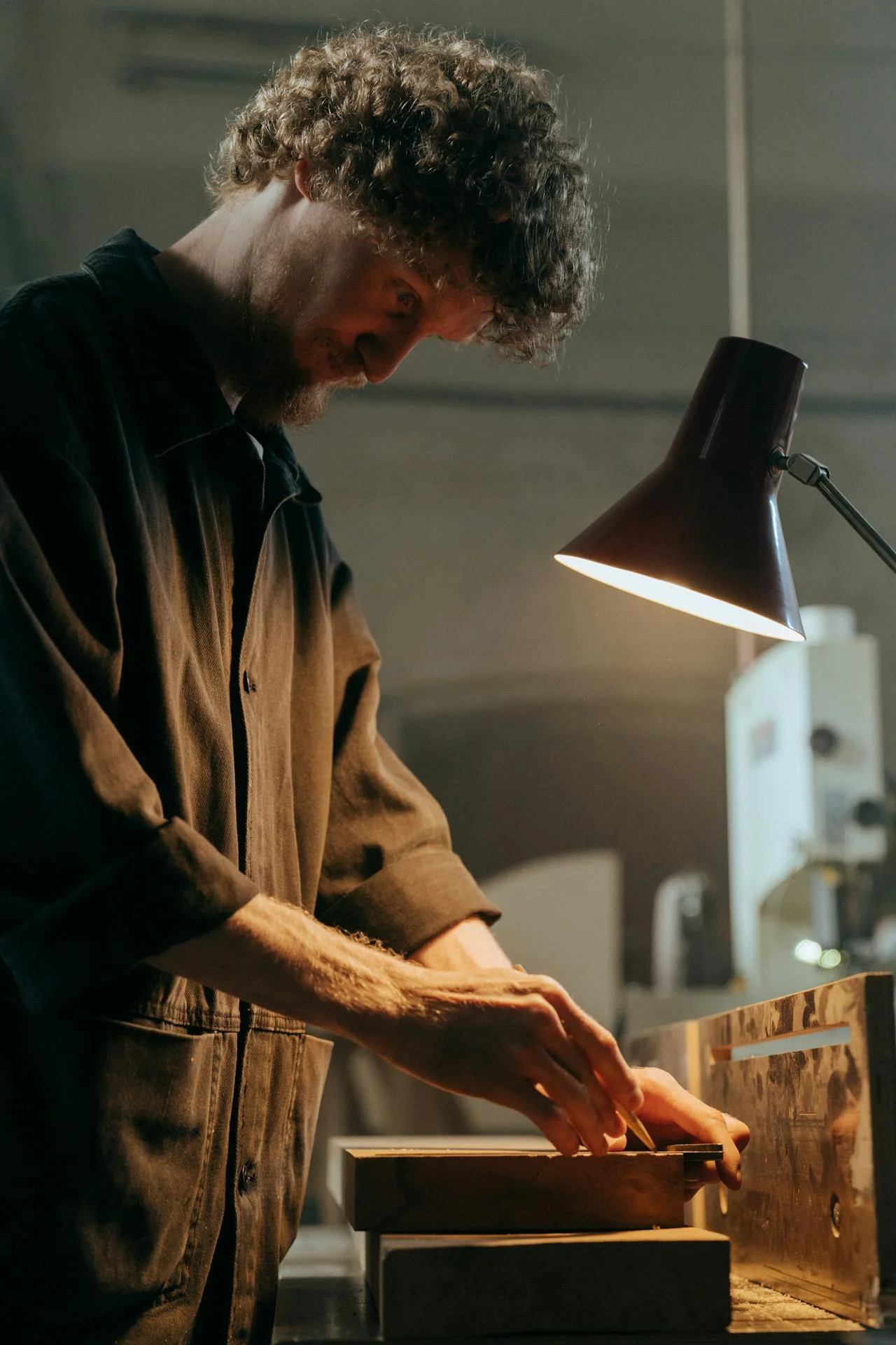 Manual Sanding & Organic Danish Oil Seal - Handcrafted Baltic birch night lamp by Artiviesta London