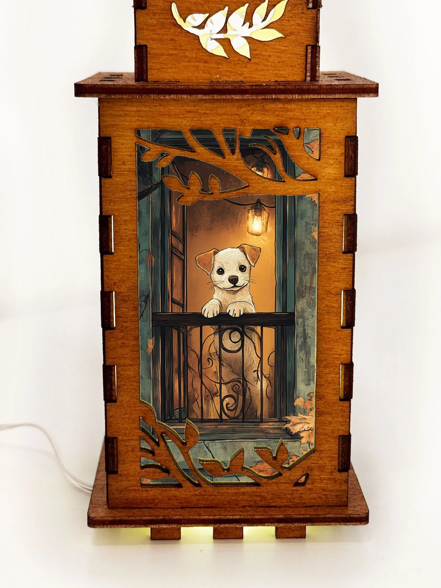 Dog Balcony - Artiviesta Handmade Wooden Lamp