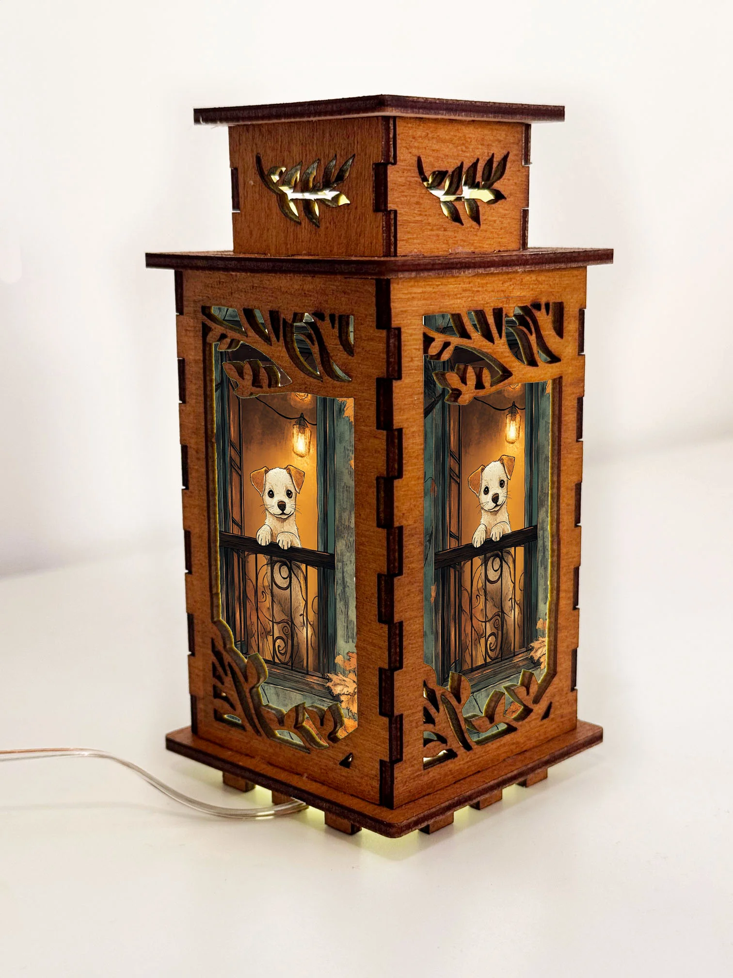 Dog Balcony 3 - Artiviesta Handmade Wooden Lamp