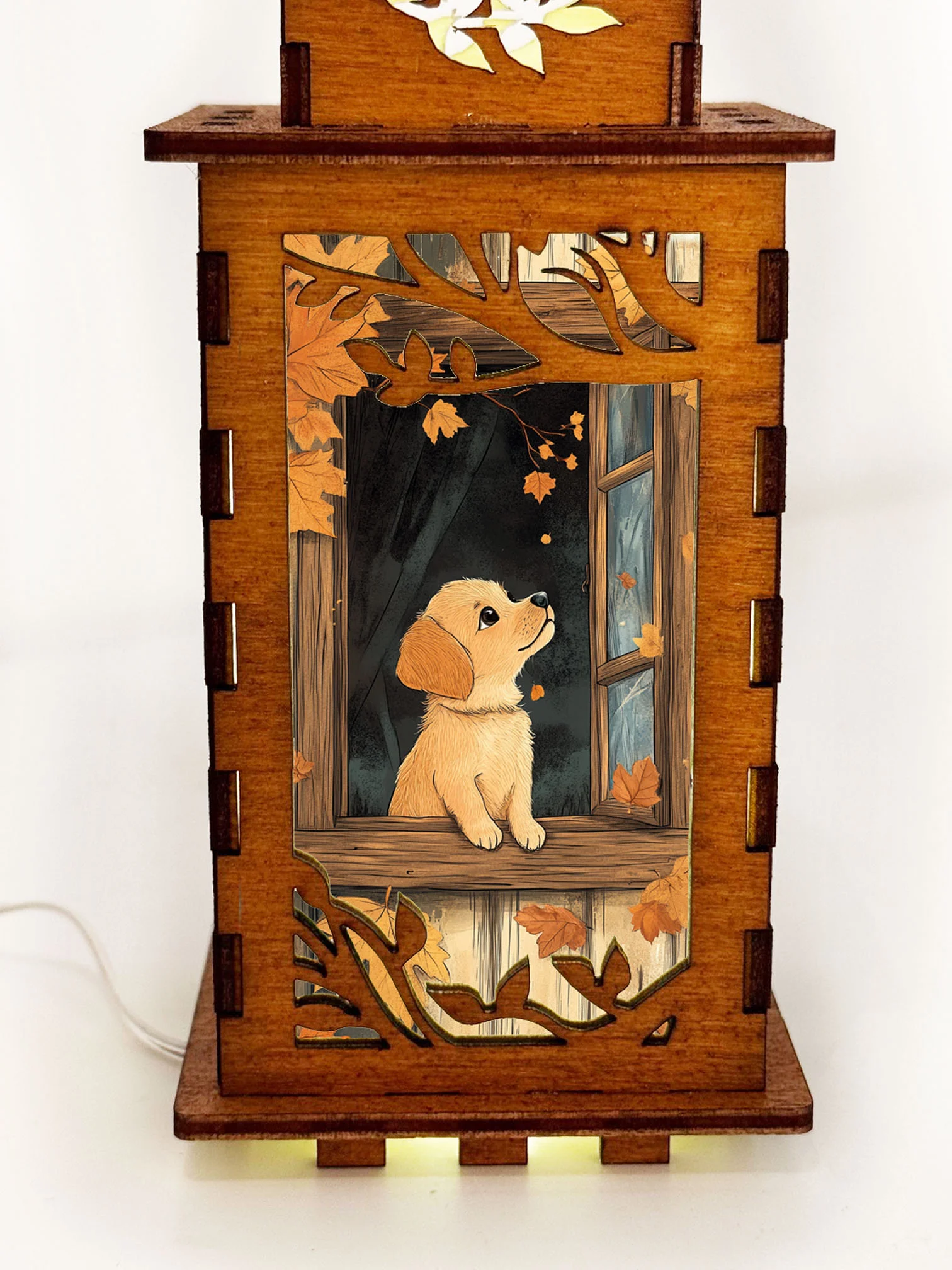 Dog On Window - Artiviesta Handmade Wooden Lamp