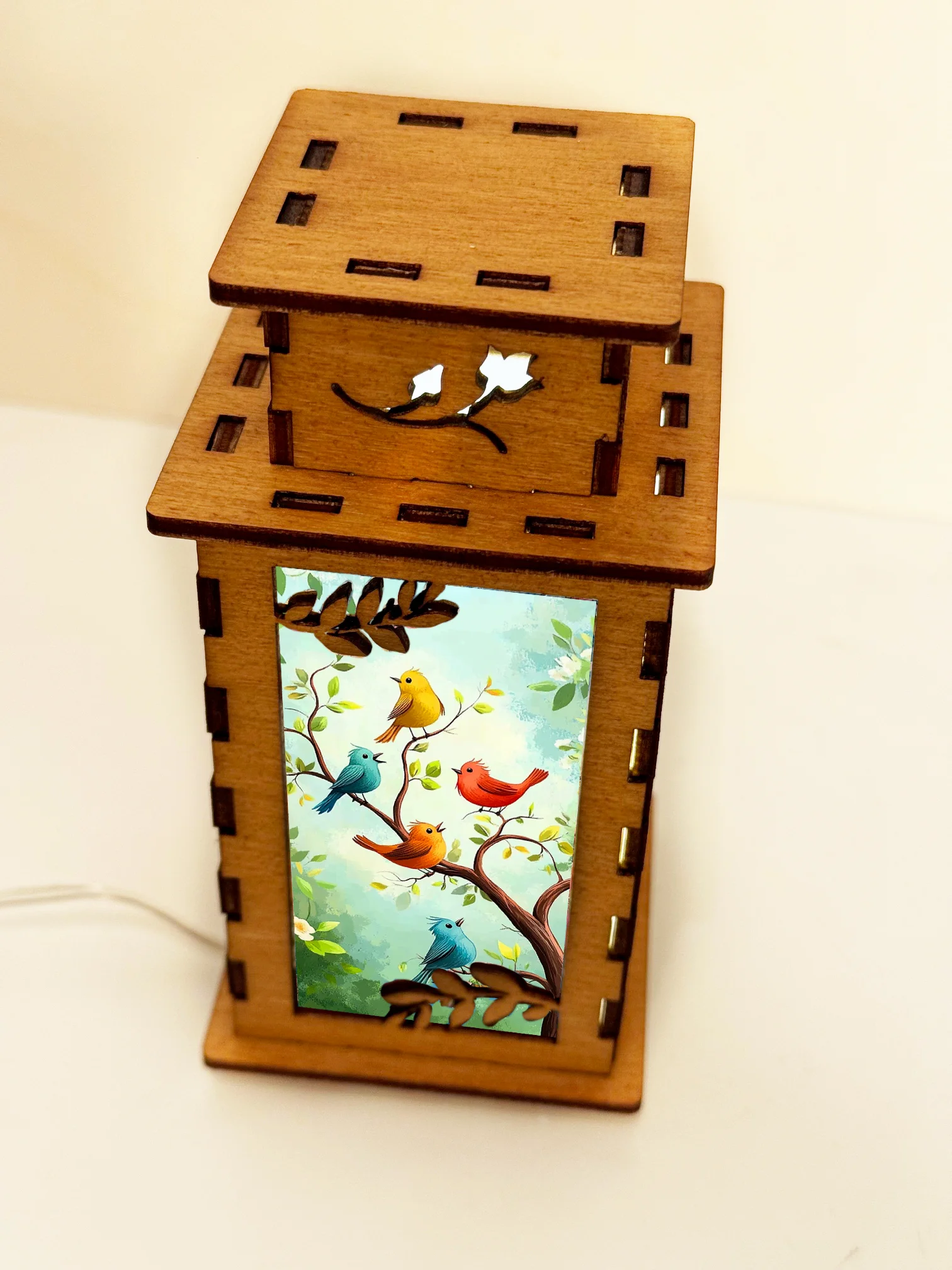 Birds In A Branch - Artiviesta Handmade Wooden Lamp