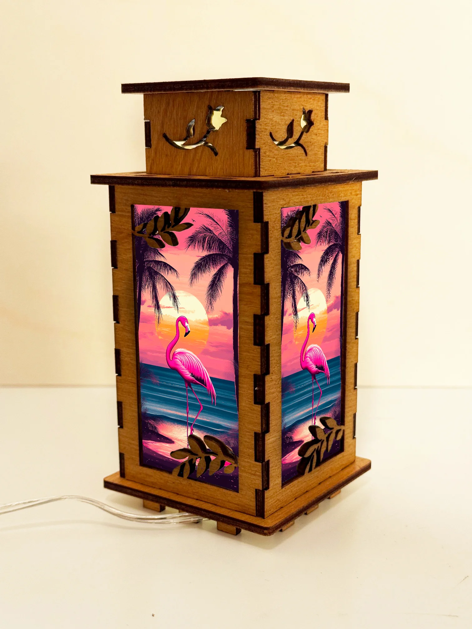 Flamingo - Artiviesta Handmade Wooden Lamp