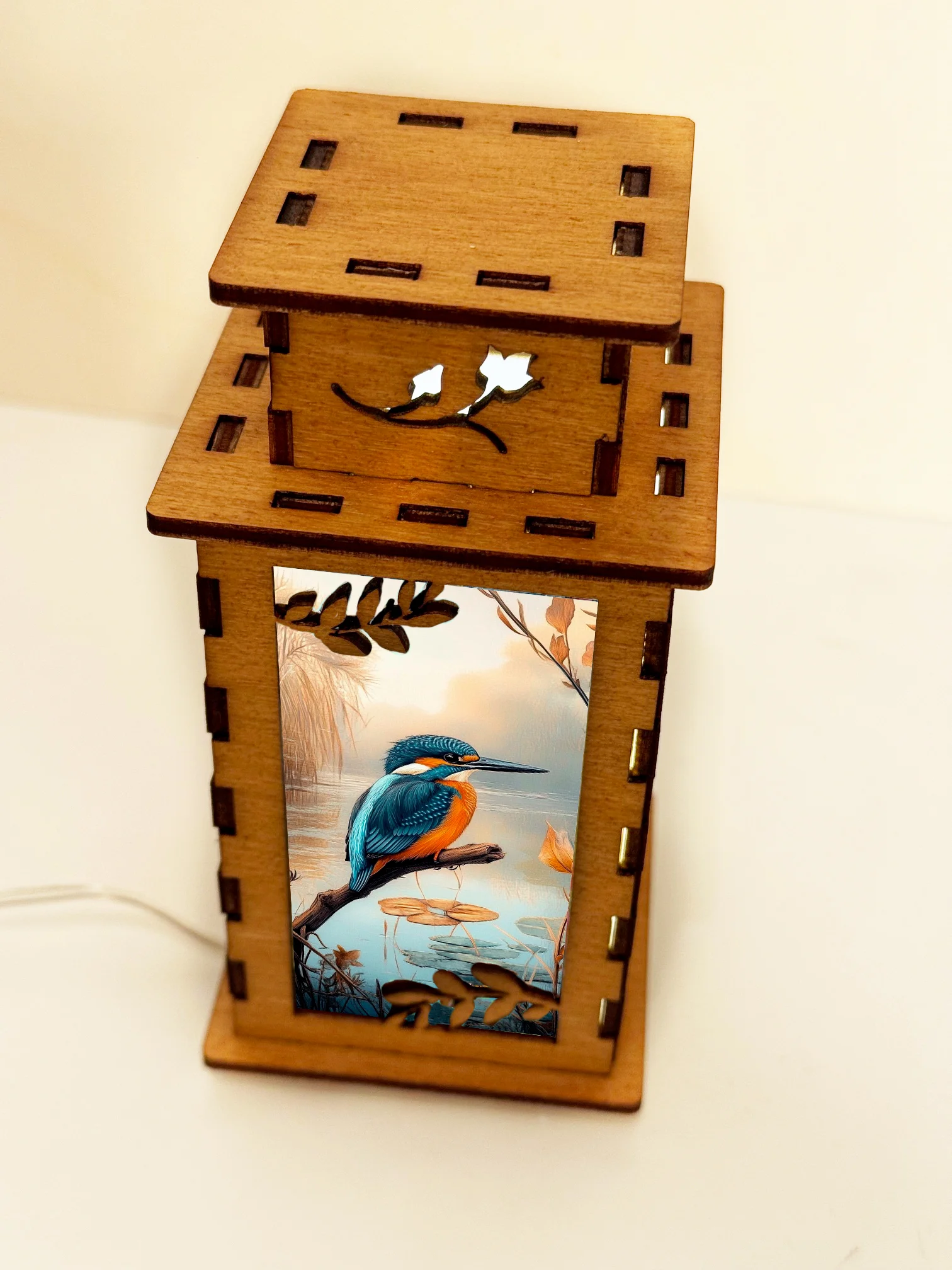 Kingfisher - Artiviesta Handmade Wooden Lamp