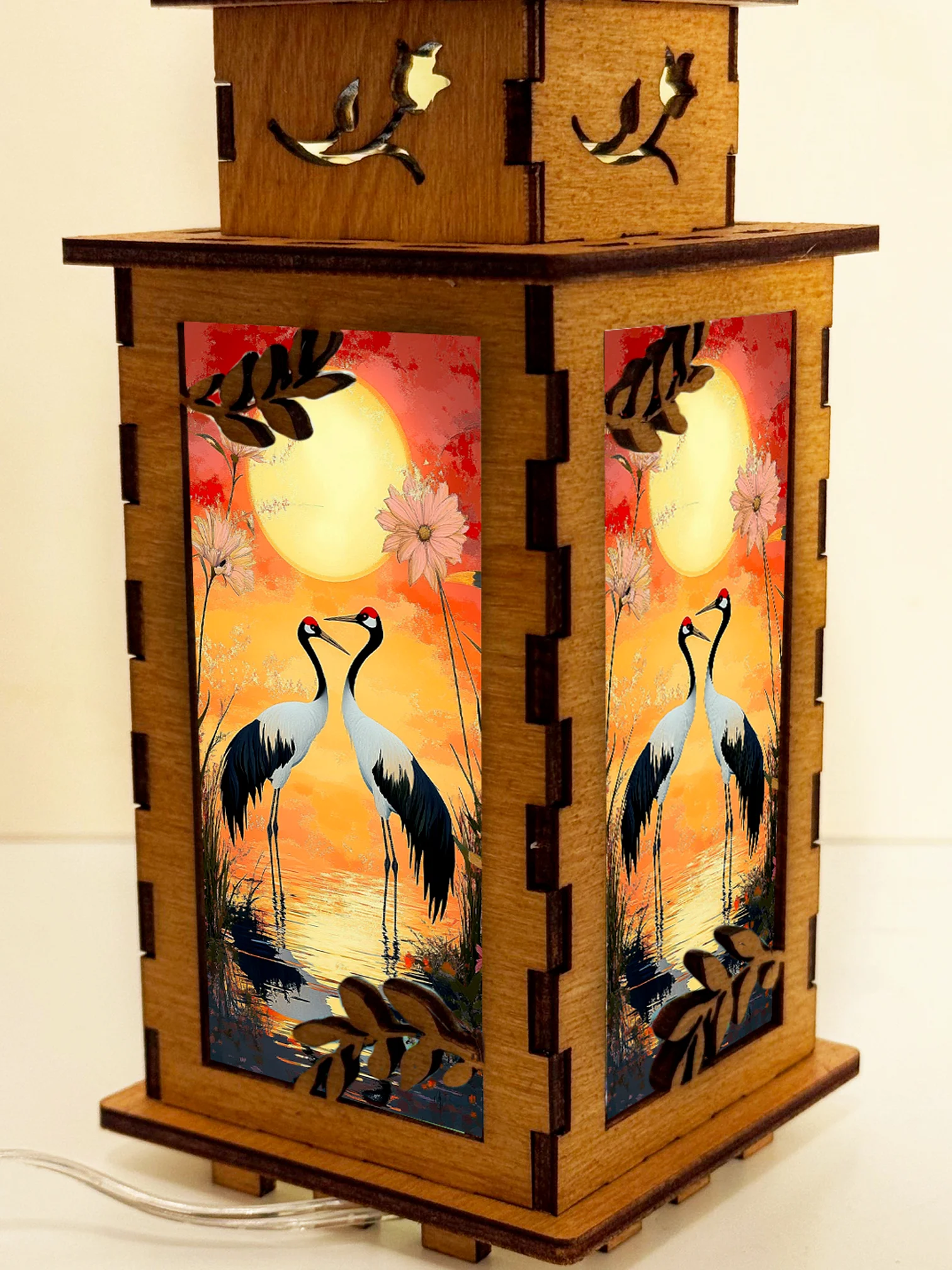 Cranes - Artiviesta Handmade Wooden Lamp