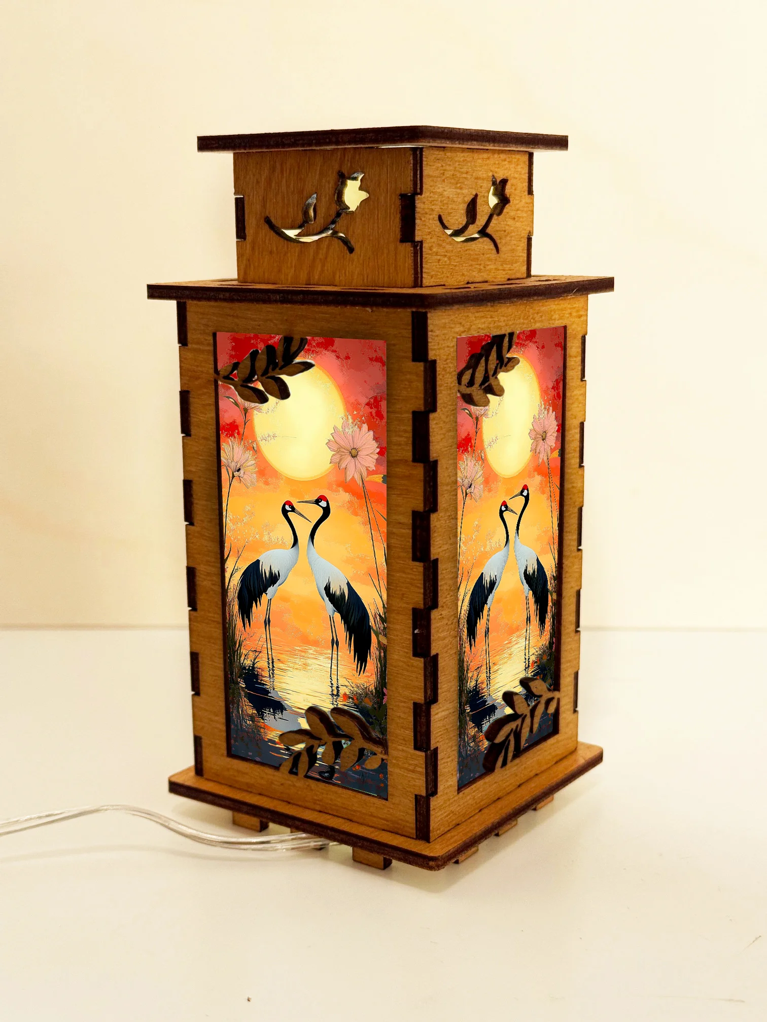 Cranes - Artiviesta Handmade Wooden Lamp