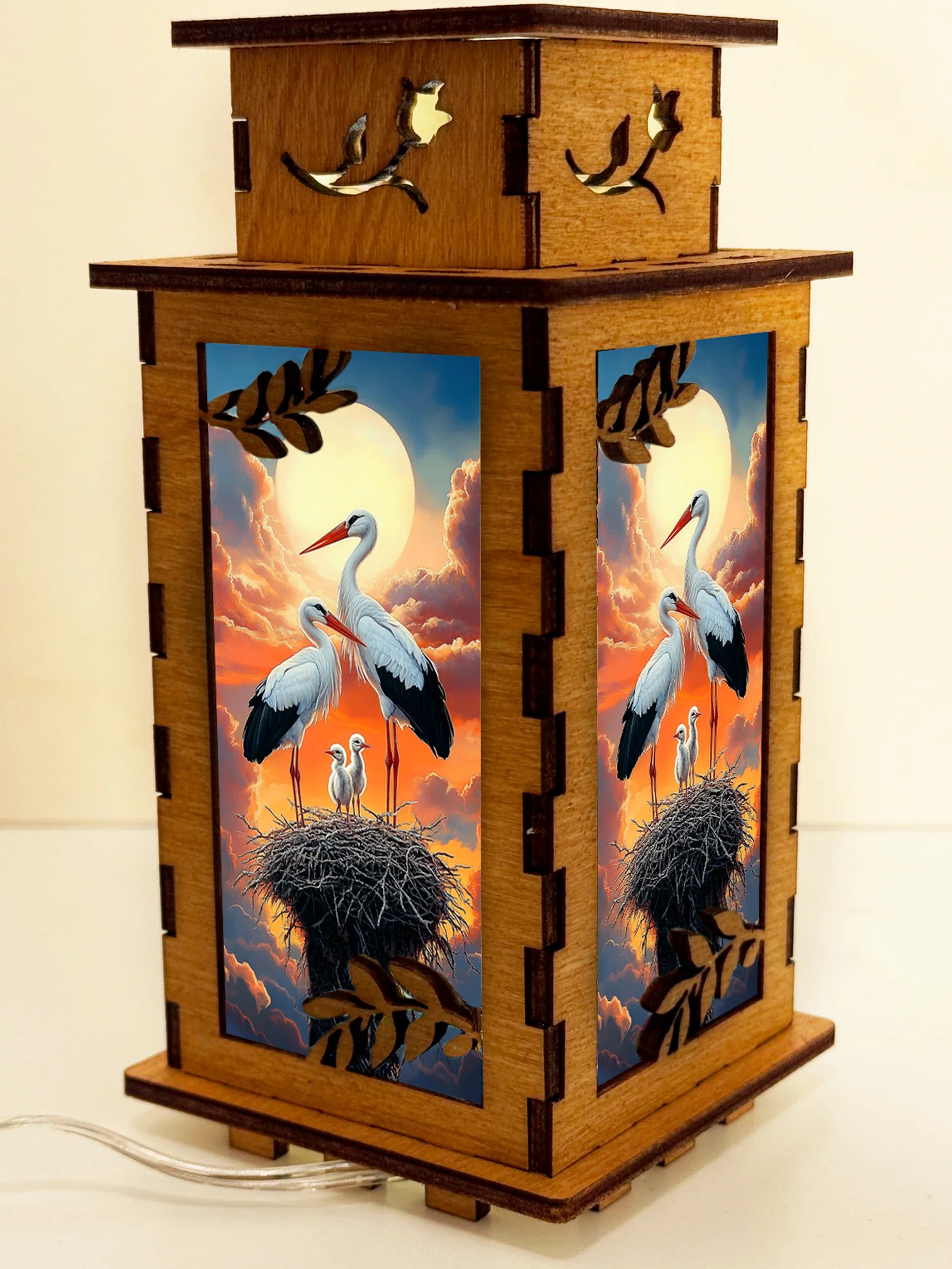 Strok Birds - Artiviesta Handmade Wooden Lamp