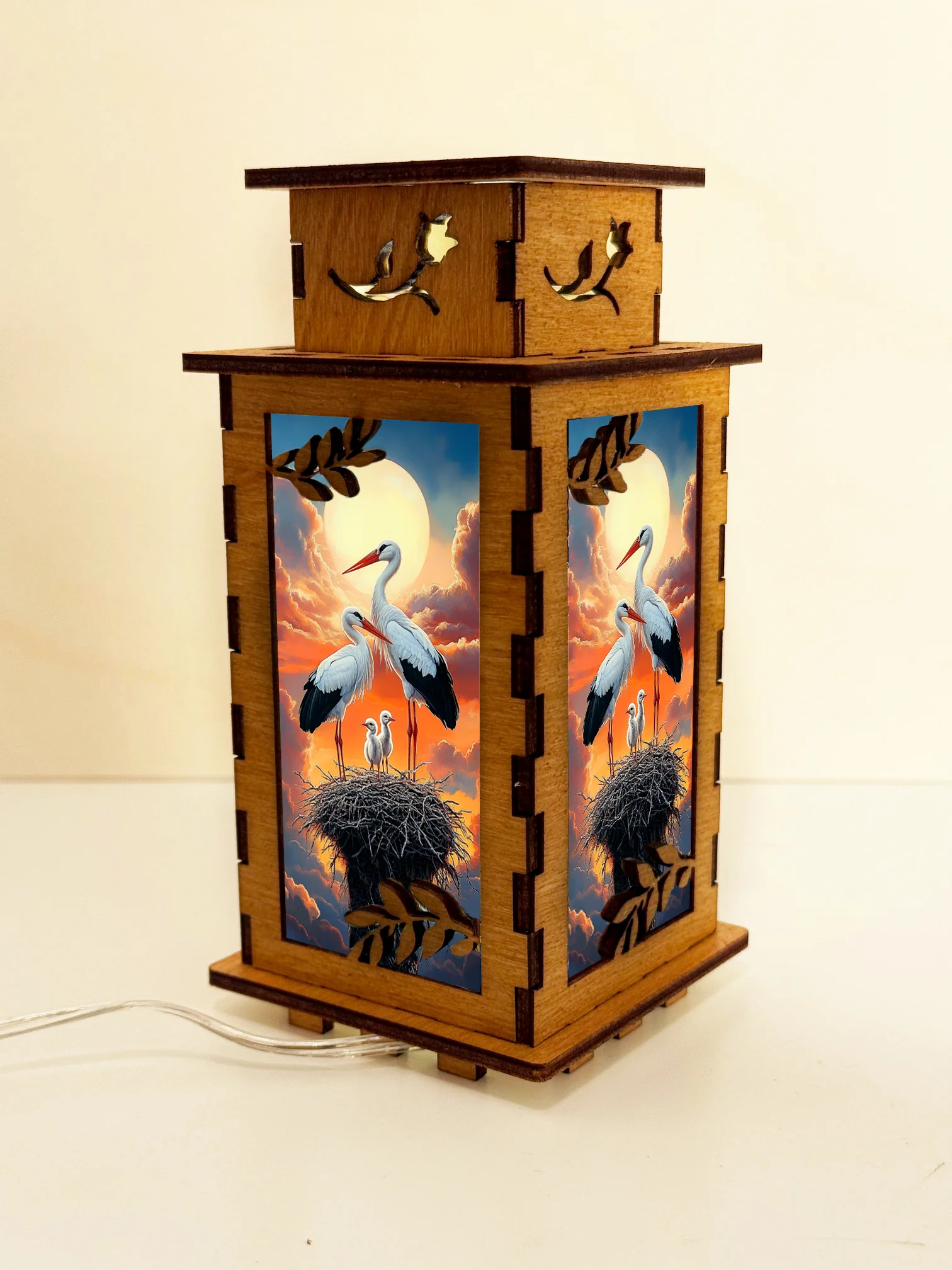 Stork Birds - Artiviesta Handmade Wooden Lamp