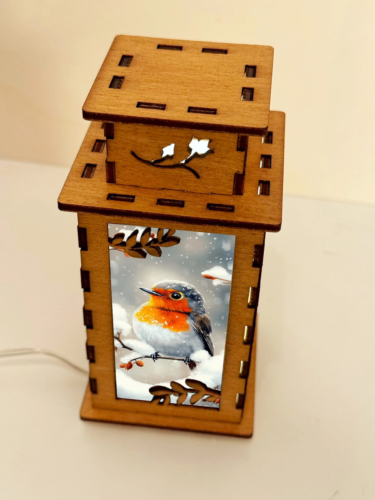 Robin Bird - Artiviesta Handmade Wooden Lamp