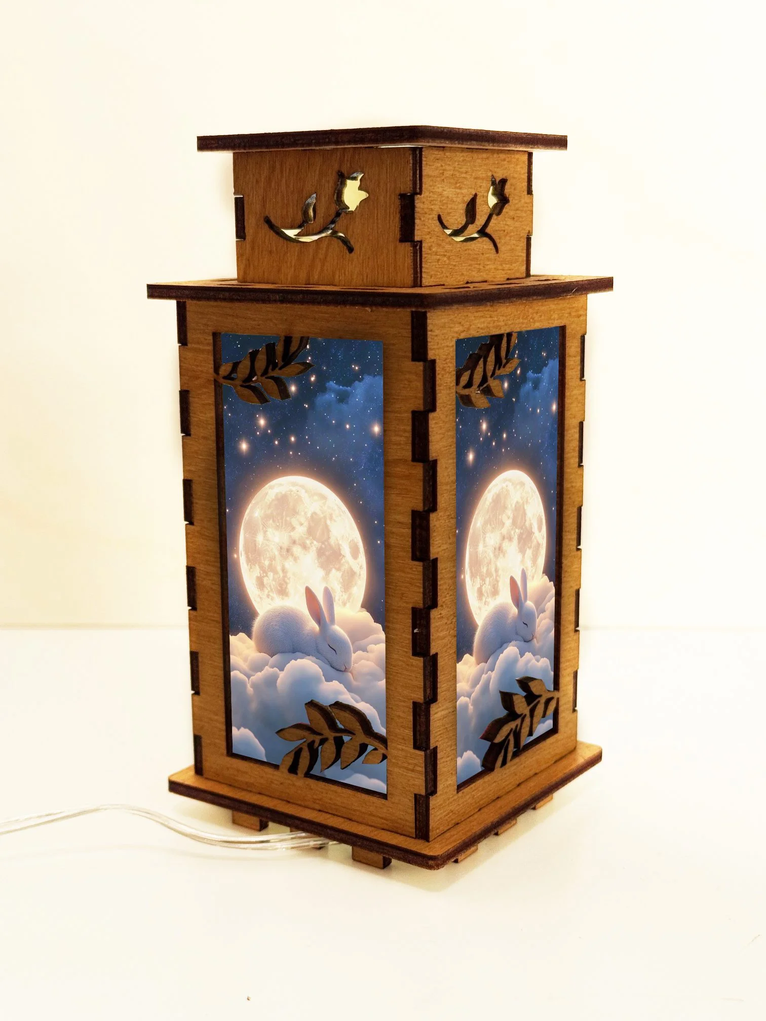 Bunny Moon - Artiviesta Handmade Wooden Lamp