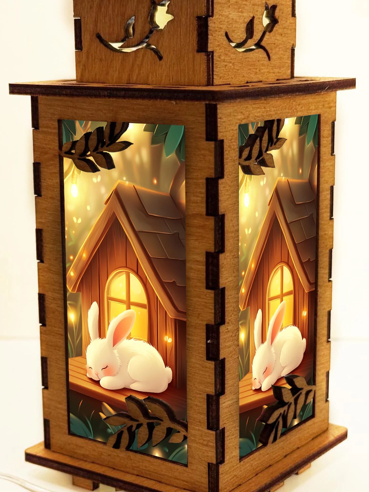 Sleeping Bunny - Artiviesta Handmade Wooden Lamp