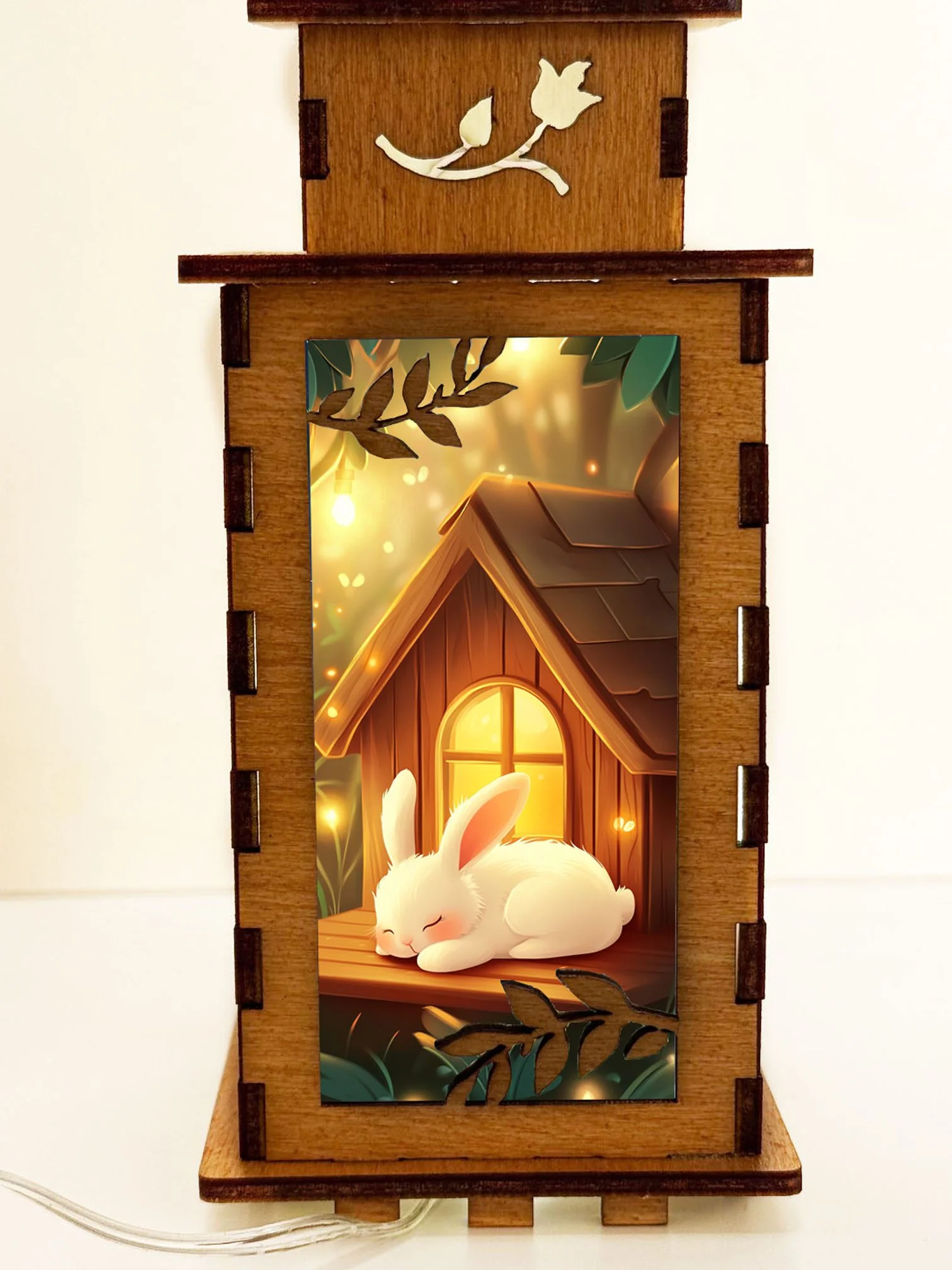 Sleeping Bunny - Artiviesta Handmade Wooden Lamp