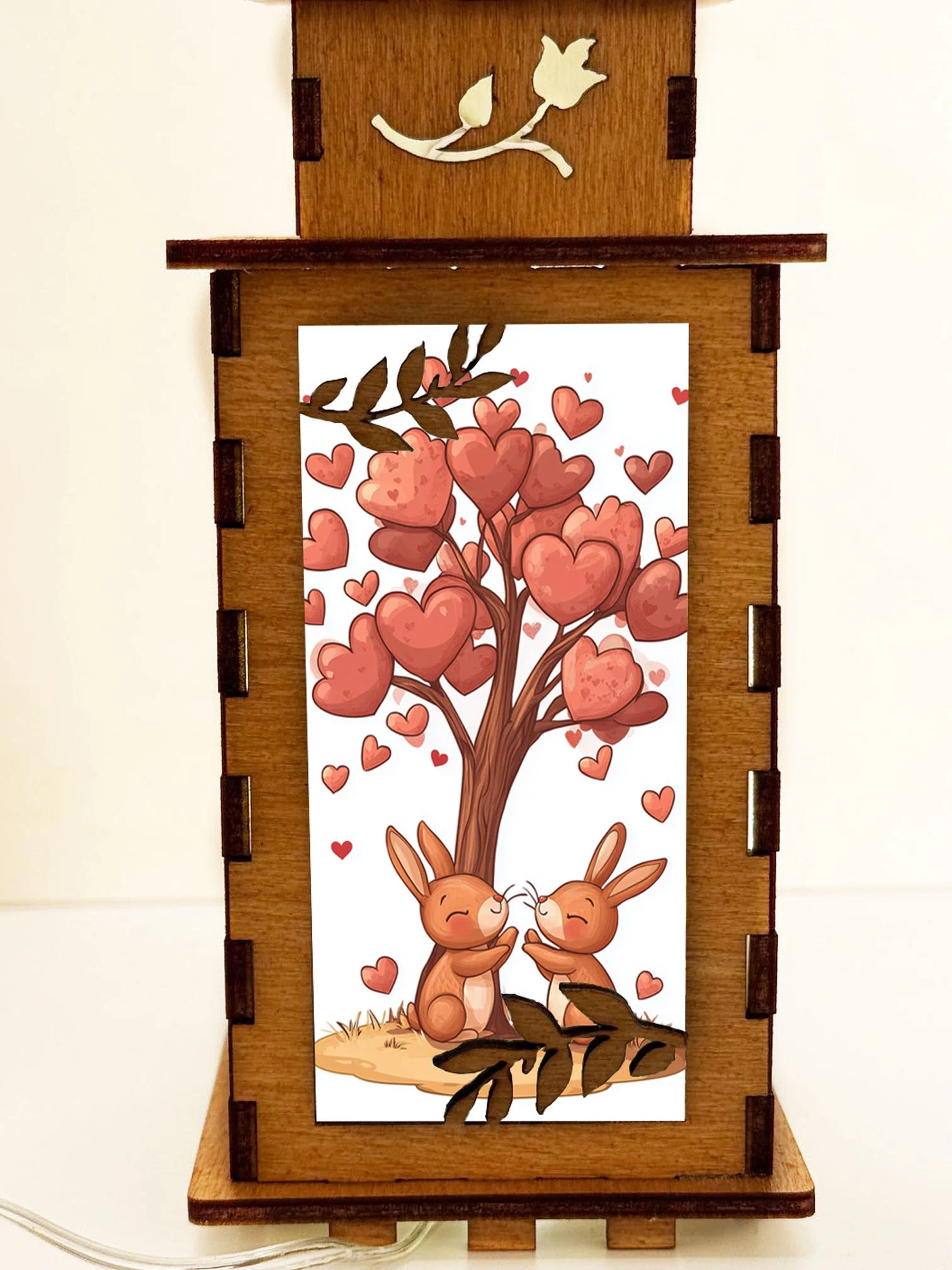 Bunny Love - Artiviesta Handmade Wooden Lamp