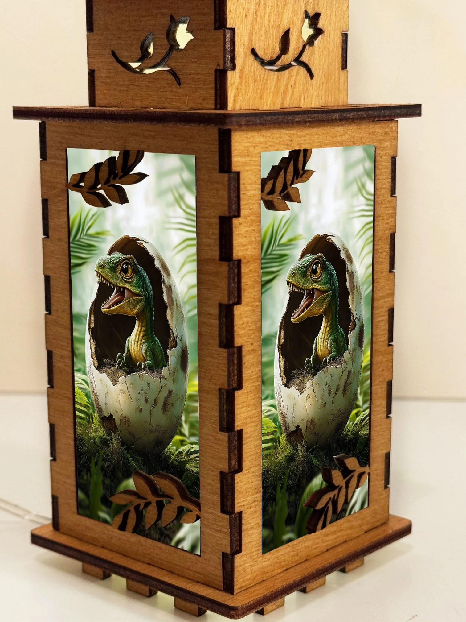 Dinosaur Hatching - Artiviesta Handmade Wooden Lamp