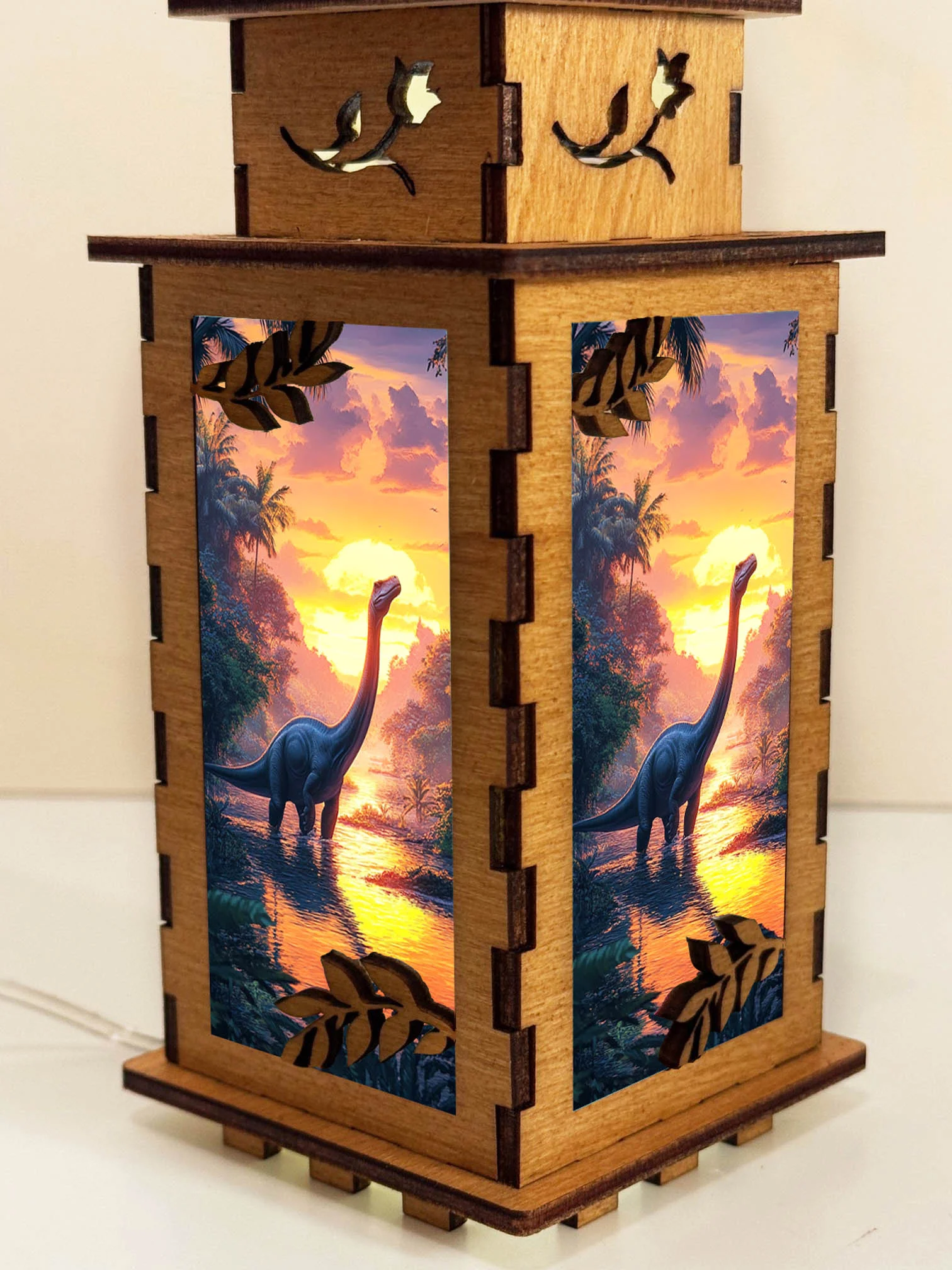 Dinosaur Diplodocus - Artiviesta Handmade Wooden Lamp