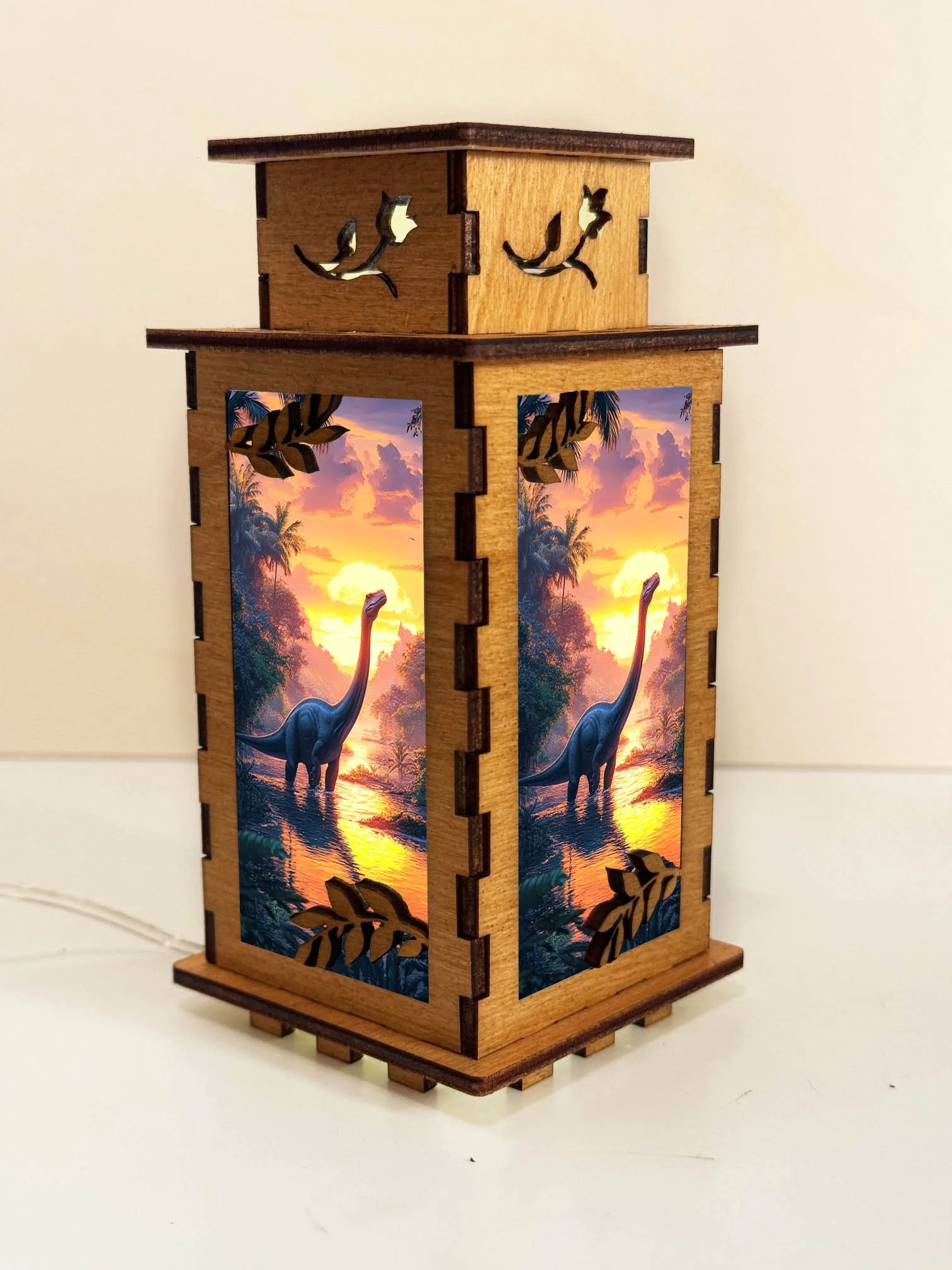 Dinosaur Diplodocus - Artiviesta Handmade Wooden Lamp