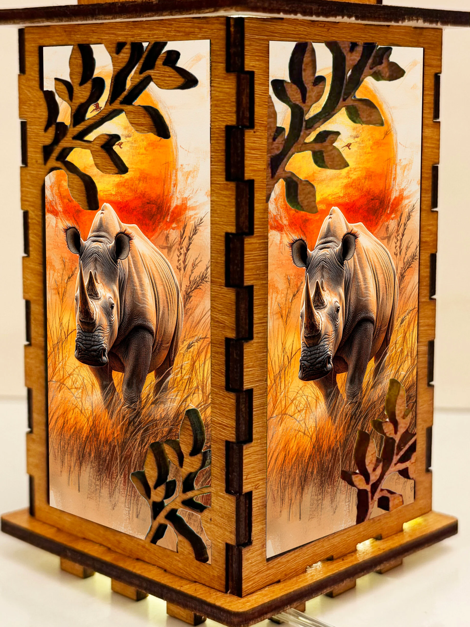 Rhino 4 - Artiviesta Handmade Wooden Lamp