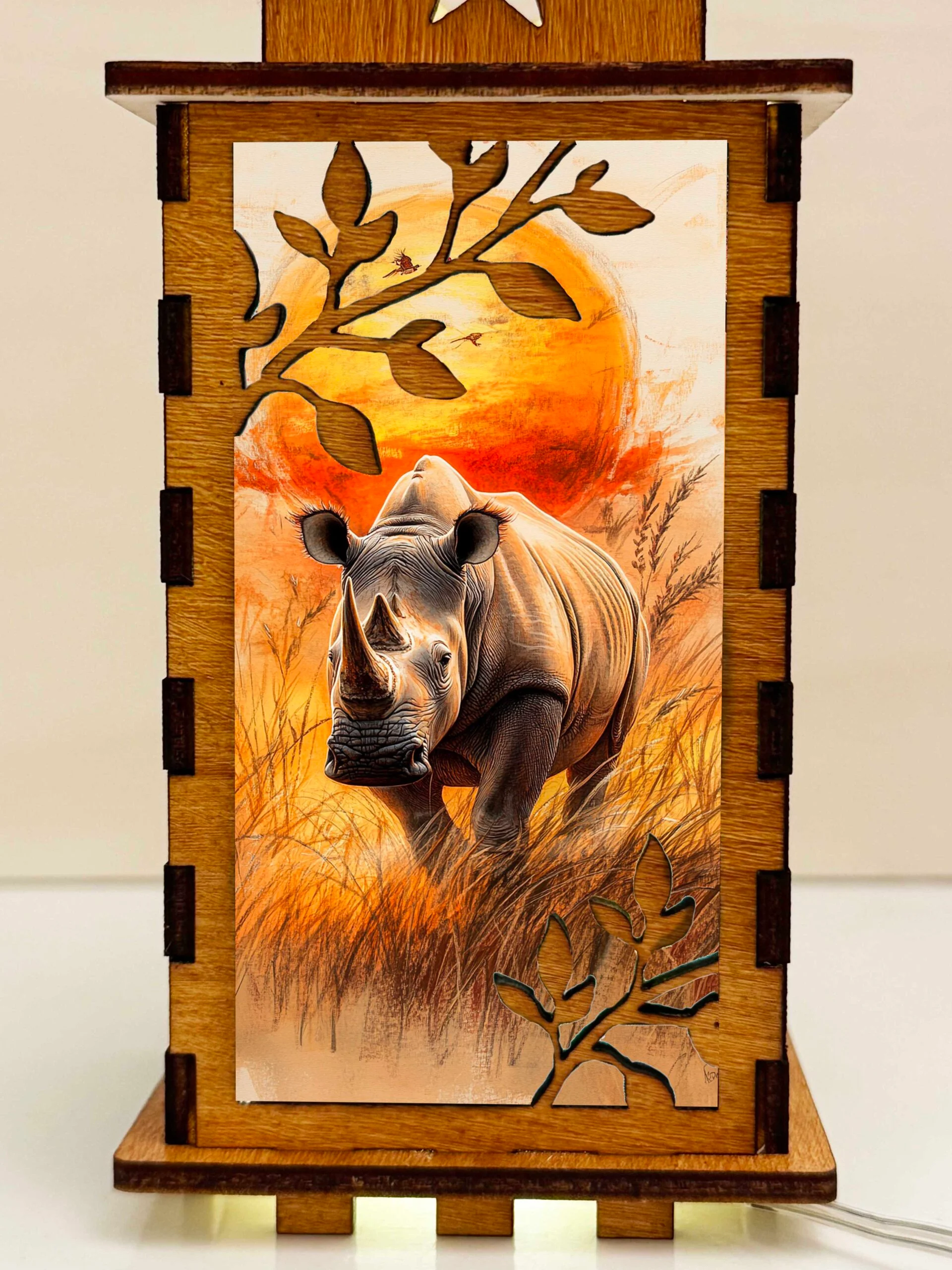 Rhino 2 - Artiviesta Handmade Wooden Lamp