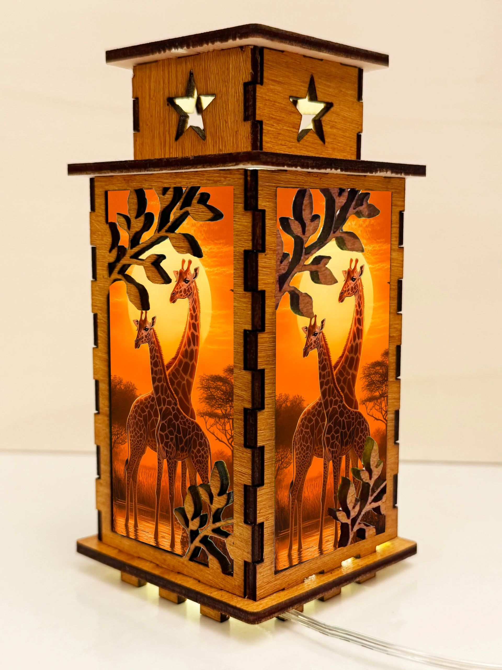 Giraffe 3 - Artiviesta Handmade Wooden Lamp