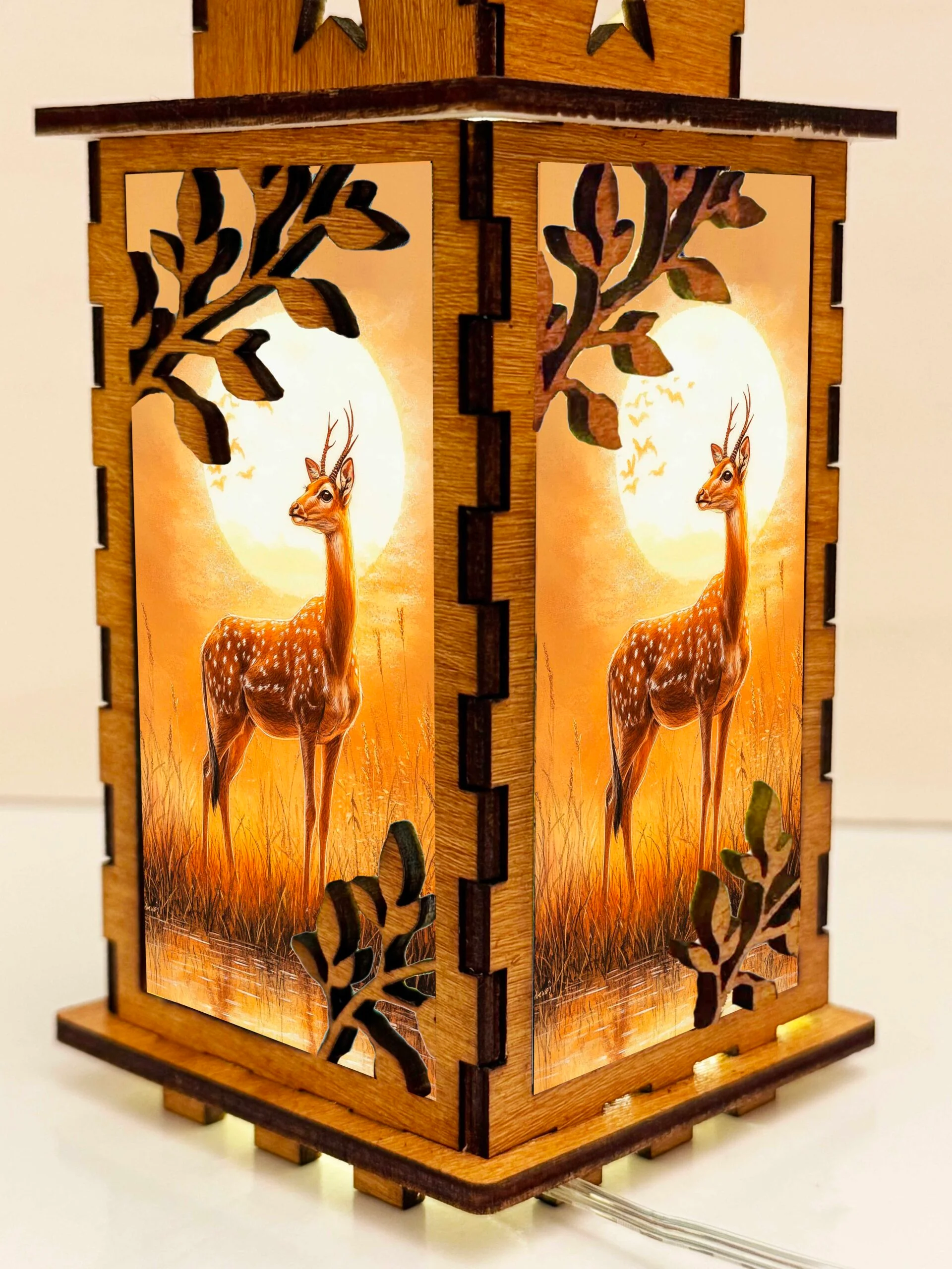 Gazelle 4 - Artiviesta Handmade Wooden Lamp