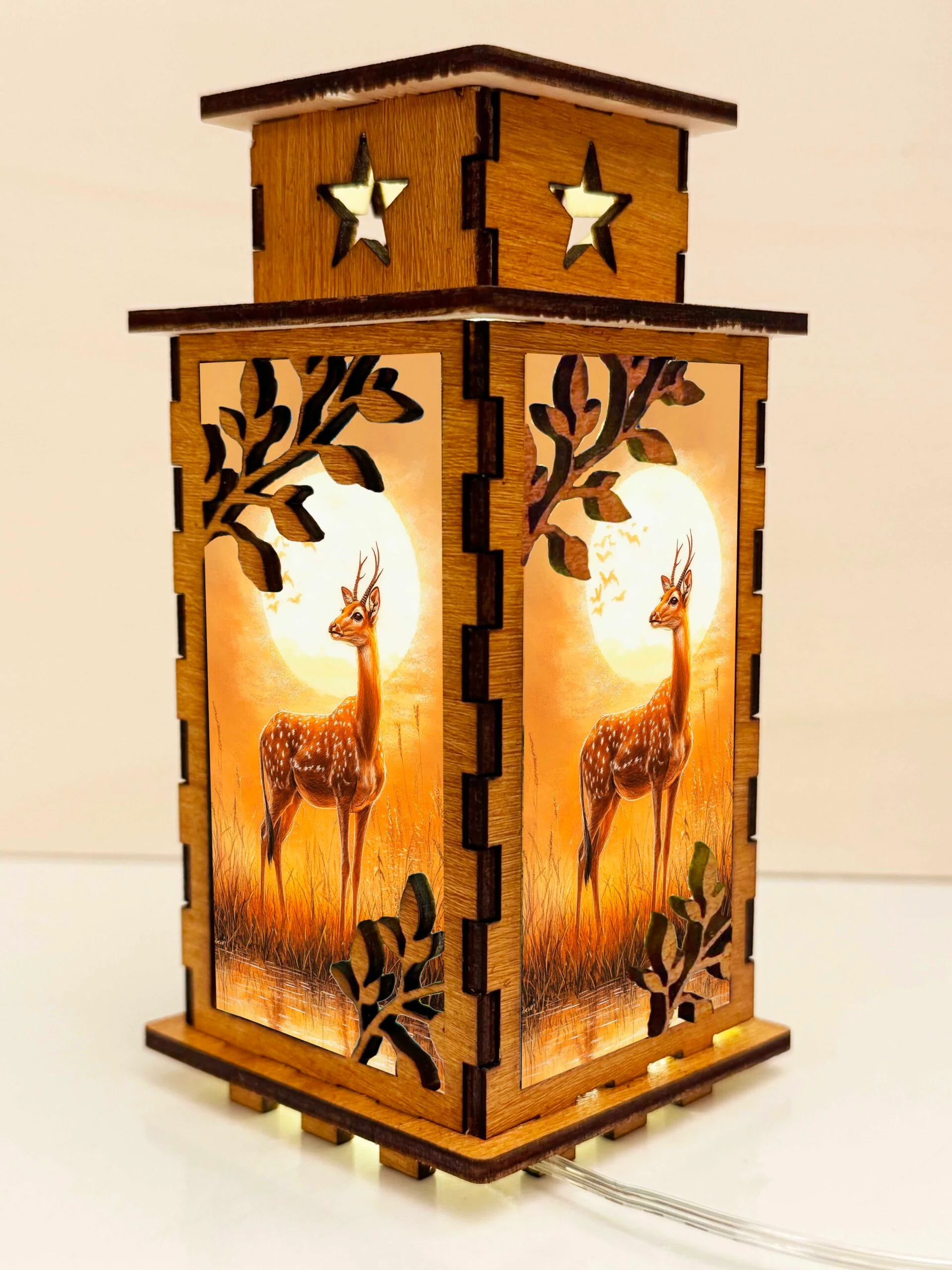 Gazelle 3 - Artiviesta Handmade Wooden Lamp