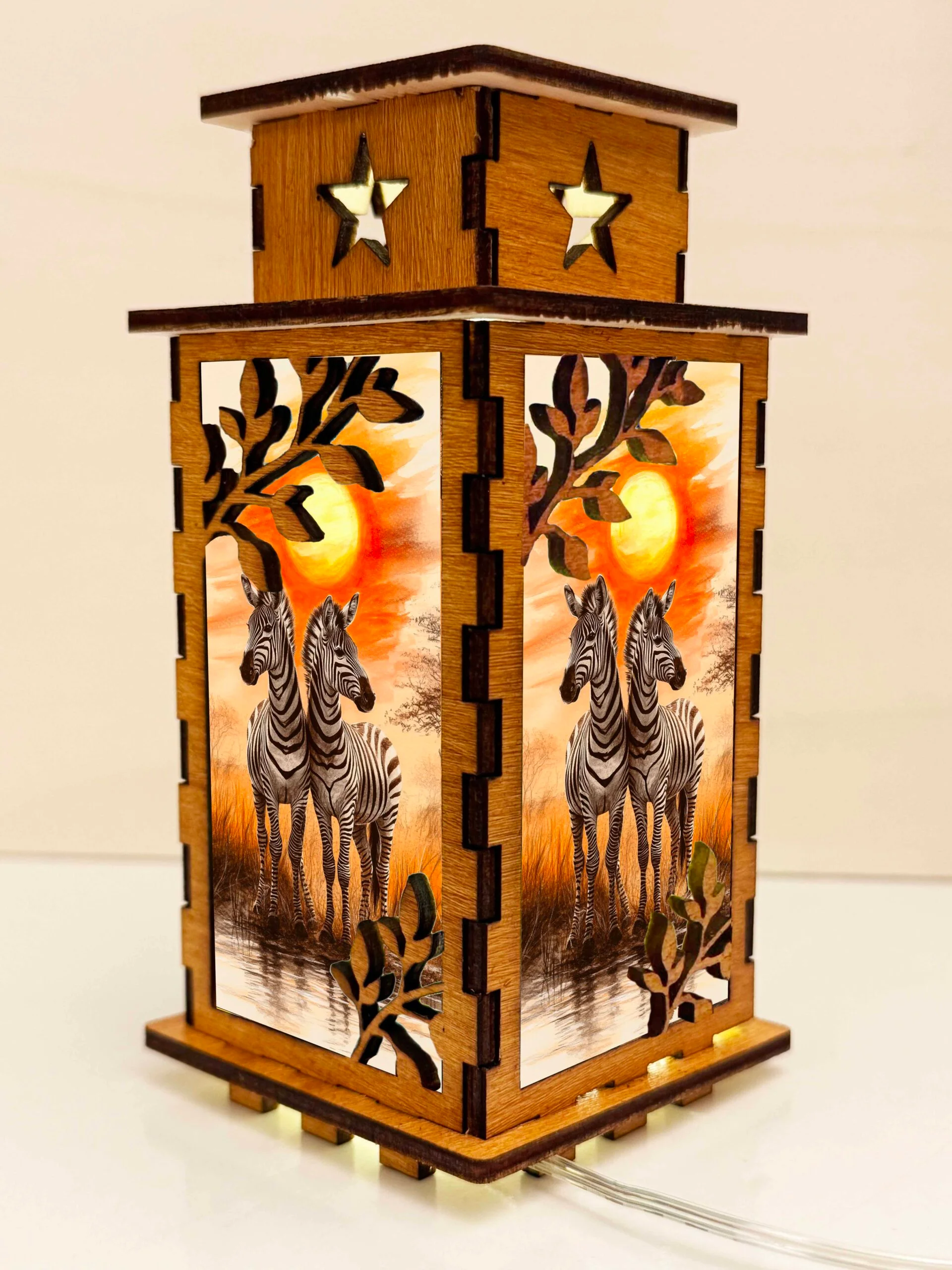 Zebra 3 - Artiviesta Handmade Wooden Lamp