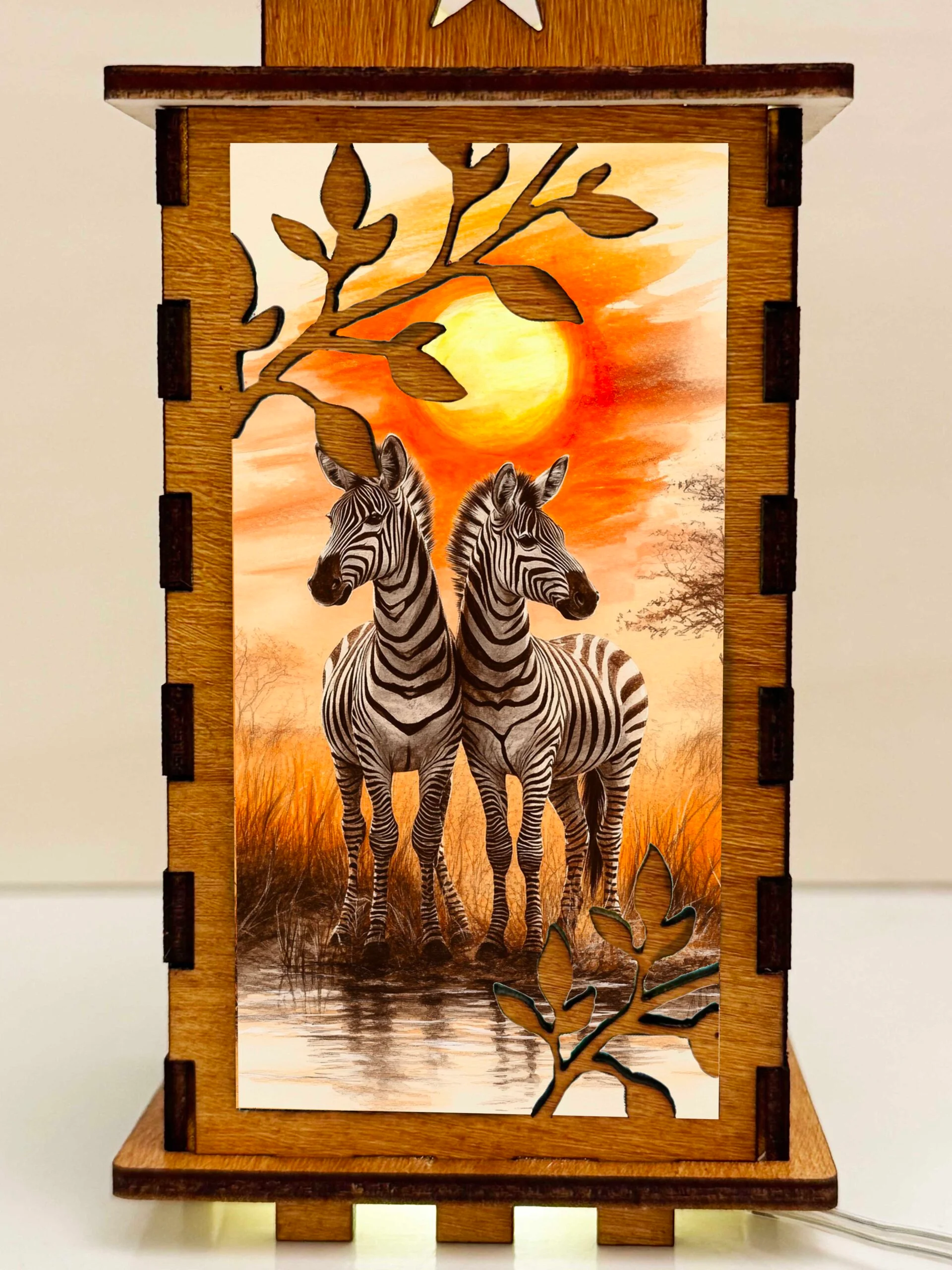 Zebra 2 - Artiviesta Handmade Wooden Lamp