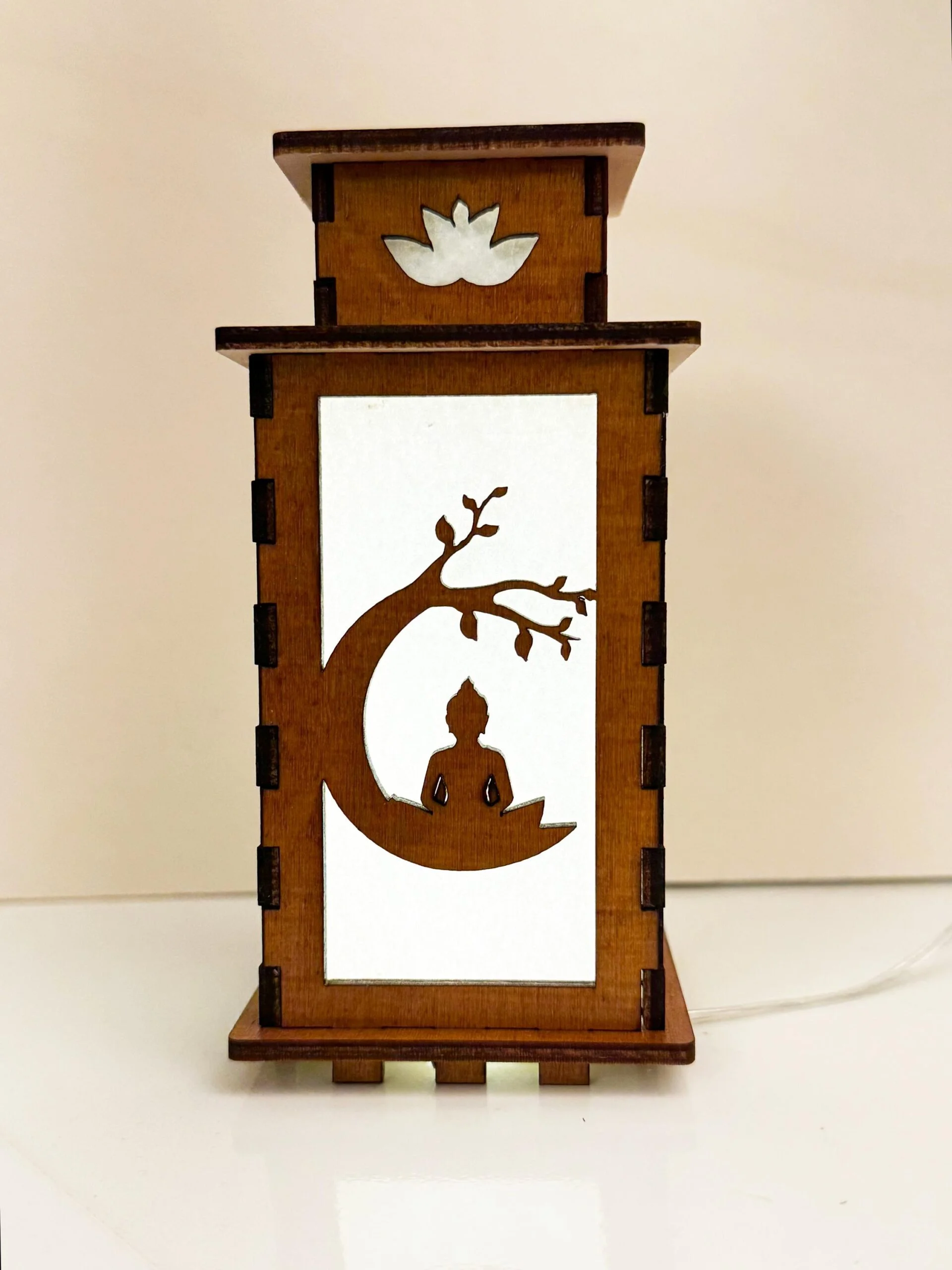 Buddha Tree Of Life Glowing Night Lamp Lantern | Artisan Wooden Night Lamp | Artiviesta London