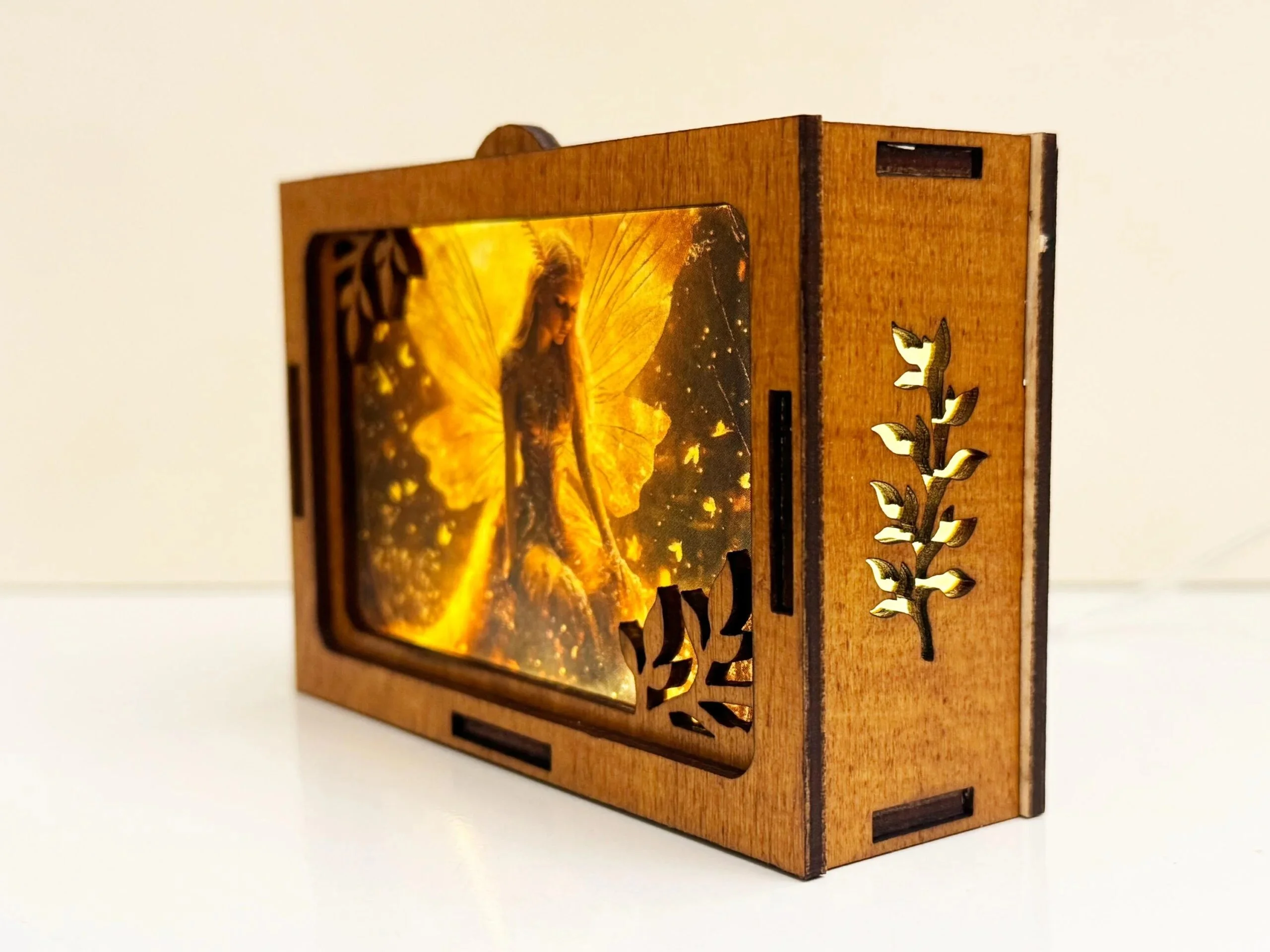 The Botanical Fern Night Lantern - Handcrafted Baltic birch night lamp by Artiviesta London