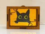 Black Cat Wooden Night Lamp