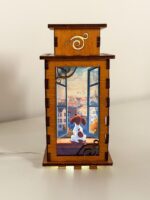 Dog Puppy Looking Out The Window Night Lamp Lantern