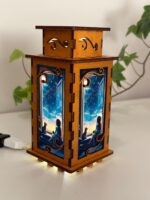 Girl And A Cat Window Night Lamp Lantern