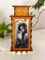 Girl With A Cat Magical Night Lamp Lantern