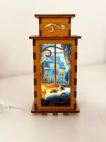 Cat Sleeping Cosy Window Night Lamp Lantern