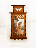 Dog and Cabin Wooden Art Lamp – Cute Dog Night Light Gift Home Decor - Image 2