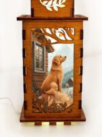 Dog and Cabin Wooden Art Lamp – Cute Dog Night Light Gift Home Decor - Image 3