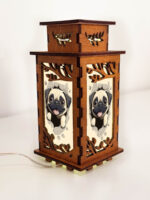 Pug In The Hole Wooden Art Lamp