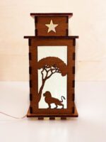 African Animals Wooden Night Lamp - Glowing Light Home Decor