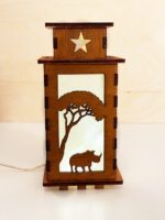 African Animals Wooden Night Lamp - Glowing Light Home Decor - Image 6