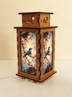 Bird With Flowers Wooden Lamp, Bird Light Home Decor - Image 3