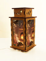 Bunny Fireplace Wooden Night Lamp - Rabbit Light Home Deco - Image 4