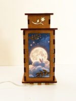 Bunny Moon Wooden Night Lamp - Rabbit Light Home Deco