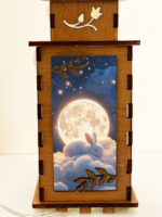 Bunny Moon Wooden Night Lamp - Rabbit Light Home Deco - Image 5