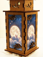 Bunny Moon Wooden Night Lamp - Rabbit Light Home Deco - Image 3