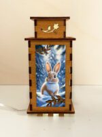 Winter Bunny Wooden Night Lamp - Animal Light Home Deco