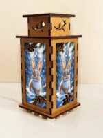 Winter Bunny Wooden Night Lamp - Animal Light Home Deco - Image 4