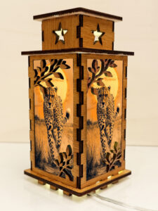 Cheetah Sunset Wooden Night Lamp - Animal Light Home Deco - Image 4